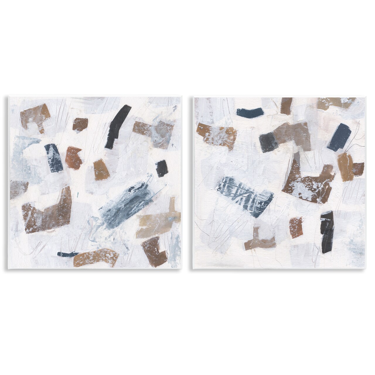 Stupell Industries Scattered Neutral Shapes 2pc Wall Plaque Art Set Design by Melissa Wang